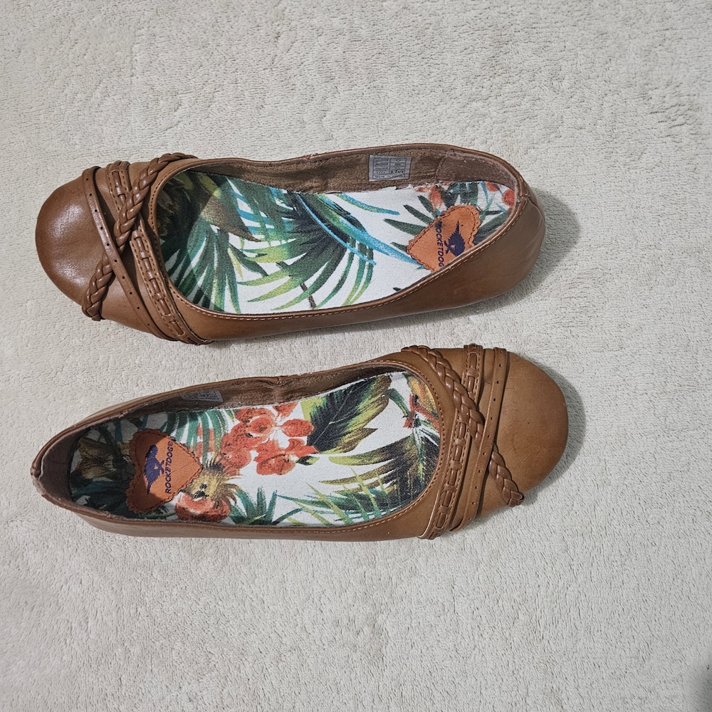 Rocket Dog Tan Braided Flats
